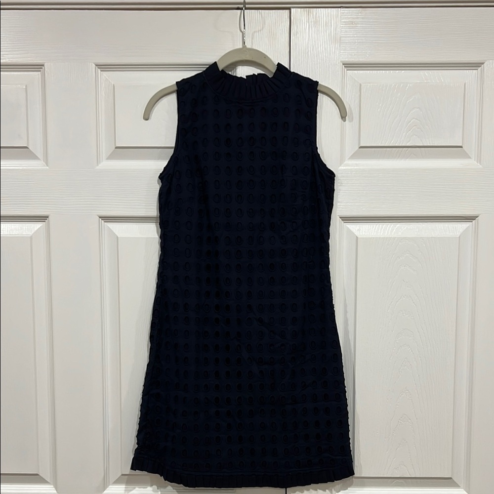 Sail‎ to Sable Eyelet Ruffle Dress Navy Blue Womens Size 0